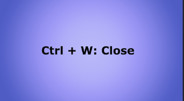 What does ctrl+w do