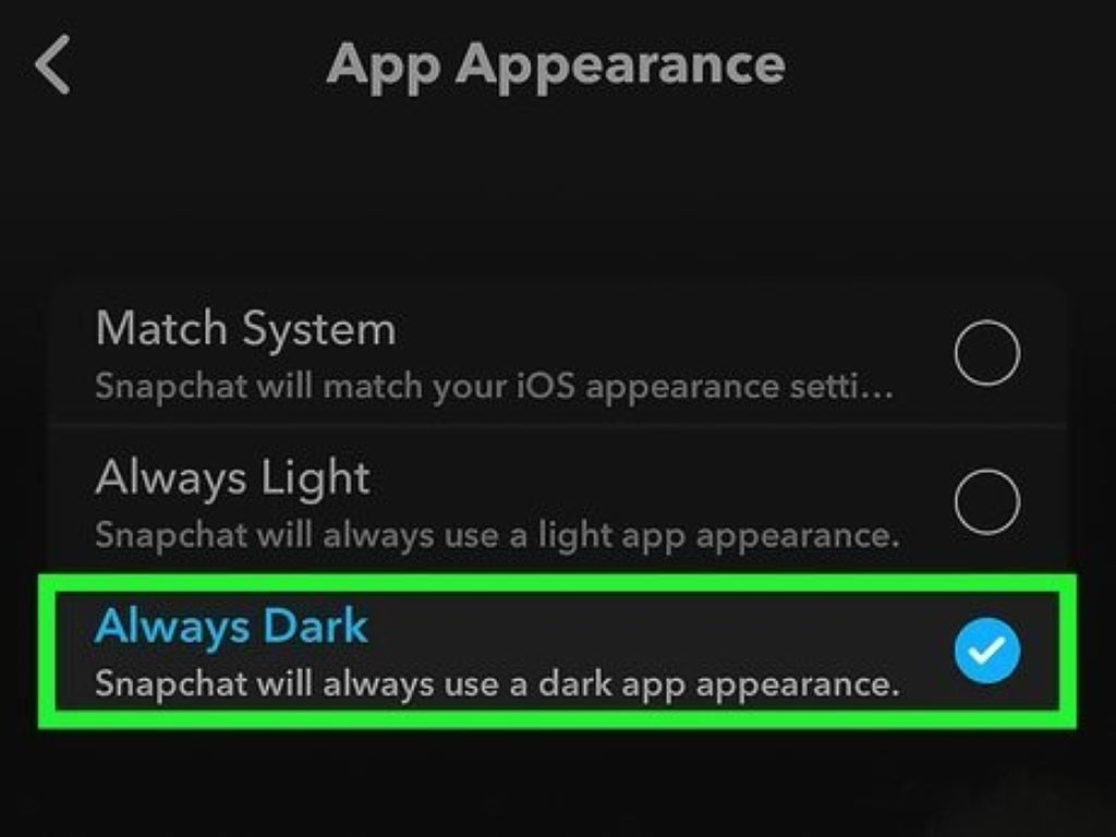 Enabling Dark Mode On Snapchat
