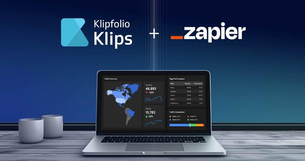 Laptop showing Zapier dashboard with lead nurturing Zap setup for email automation