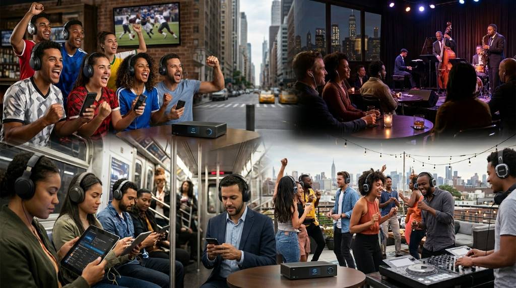 Home audio setup in New York apartment streaming high-quality satellite radio content