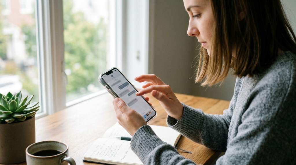iPhone user in Los Angeles fixing text deletion bugs through iOS settings update