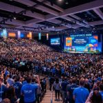 "Tens of thousands of Salesforce Trailblazers filling the Moscone Center main keynote hall during Dreamforce 2026 in San Francisco on September 15