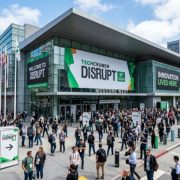 Moscone West venue hosting a major tech startup conference in San Francisco