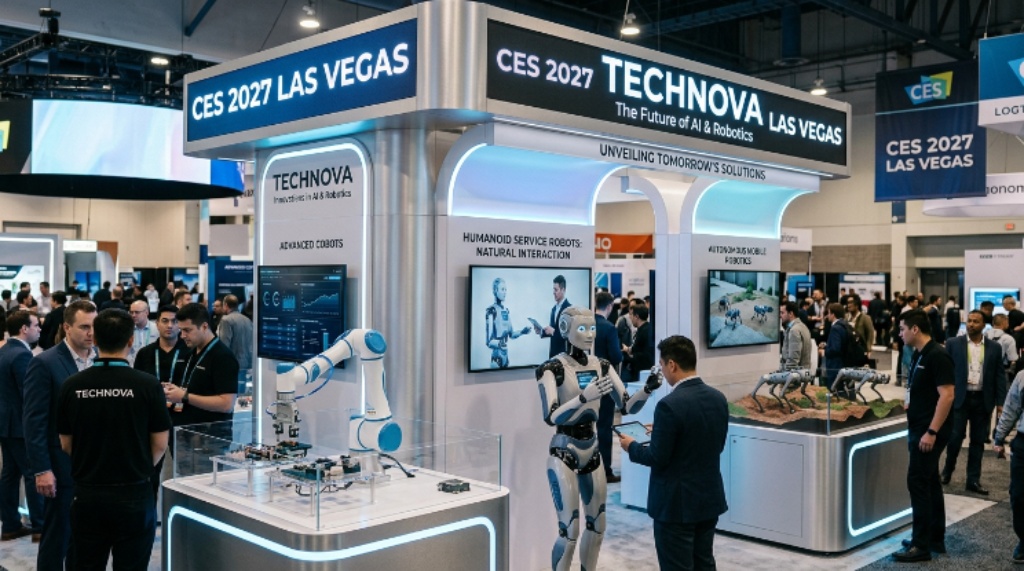 CES 2027 Las Vegas exhibitor booth showcasing artificial intelligence and robotics technology innovations